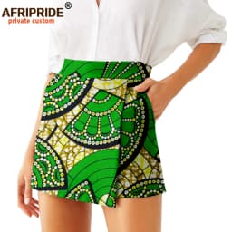 2026 Summer Women Shorts Skirts Fashion Loose High Waist Shorts Ankara Casual Short Culotte African Print Clothes Wax A2021007