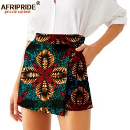 2026 Summer Women Shorts Skirts Fashion Loose High Waist Shorts Ankara Casual Short Culotte African Print Clothes Wax A2021007