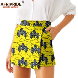 2026 Summer Women Shorts Skirts Fashion Loose High Waist Shorts Ankara Casual Short Culotte African Print Clothes Wax A2021007