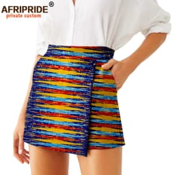 2026 Summer Women Shorts Skirts Fashion Loose High Waist Shorts Ankara Casual Short Culotte African Print Clothes Wax A2021007