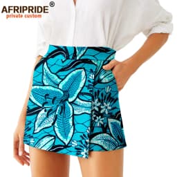 2026 Summer Women Shorts Skirts Fashion Loose High Waist Shorts Ankara Casual Short Culotte African Print Clothes Wax A2021007