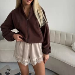 Xingqing y2k Lace Hem Shorts Women Summer Clothes Solid Color Elastic Waist Wide Leg Shorts Hot Pants Bottoms Club Streetwear