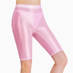 New Oil Glossy Mesh Seven Points Shorts Sexy Yoga Pants High Elasticity Perspective Korean Style Women Fashion Polychrome 4HOA