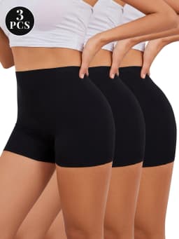 3Pcs Basic Solid Womens Tight Shorts Summer Comfortable Soft Gym Elastic Pants High Waist Proof Casual Sport Woman Clothes
