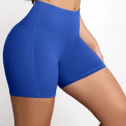 Solid Color Yoga Pants With Pockets Quick Drying High Waisted Gym Push Up Yoga Shorts for Woman Breathable Workout Fitness Short