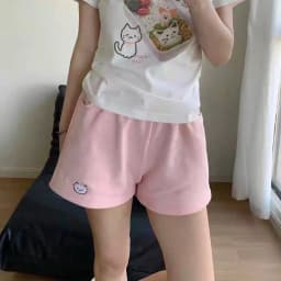 Cotton Shorts Women Print Cute Pantalones Cortos De Mujer 2025 New Bottoms Casual Fashion Elastic Waist Summer Wide Leg Pants