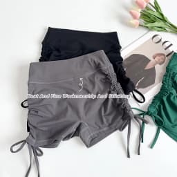 Summer High-Waisted Women's Yoga Fitness Shorts Sexy Drawstring Tied Three-Part Sports Hot Pants for Fitness And Exercise