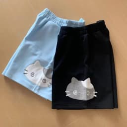 Japanese Shorts for Women Embroidery Cartoon Elastic Waist Wide Leg Pants Summer Casual Pantalones Cortos De Mujer 2025 Bottoms