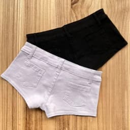 Sexy Elastic Super Shorts Y2K Spice Girl Style Hot Pants Super Low Waist Cotton Tight Black and White Shorts