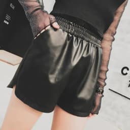 High Waist PU Leather Shorts Pants Women's Loose Casual Wide Leg Trousers Autumn Winter plus Size Fashion plus Size Bootcut