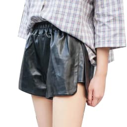 High Waist PU Leather Shorts Pants Women's Loose Casual Wide Leg Trousers Autumn Winter plus Size Fashion plus Size Bootcut