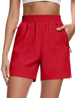 TACVASEN Women's 5" Hiking Cargo Shorts UPF 50+ Quick Dry Lightweight Golf Athletic Casual Summer Shorts with 3 Pockets Elastic