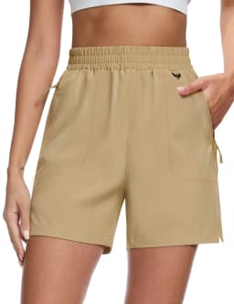 TACVASEN Women's 5" Hiking Cargo Shorts UPF 50+ Quick Dry Lightweight Golf Athletic Casual Summer Shorts with 3 Pockets Elastic