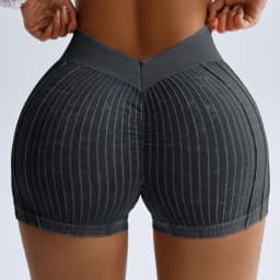 Women Gym Sand Wash Shorts V Back Biker Scrunch Sports Thread Pants Yoga Fitness Workout Training High Waist Tights Sportswear