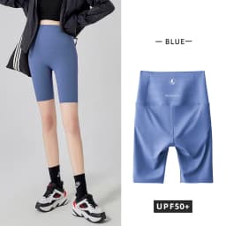 BIVIGAOS Summer Knee Length Sharkskin Cycling Shorts Women High Waist Tight Sun Protection Butt Lifter Sport Running Biker Short