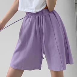 Rose Red Casual Summer Shorts for Women Loose Wide Leg Elastic Waist Drawstring Short Woman Solid Color Sports Short with Pocket
