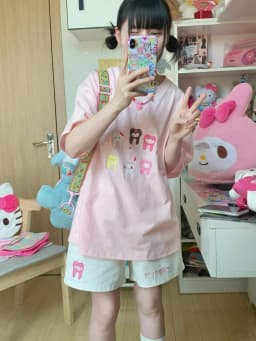 HOUZHOU Kawaii Japanese Style Beige Shorts Sweet Cute Cartoon Embroidery Wide Leg Pants Soft Girls Korean Style Oversize Sports