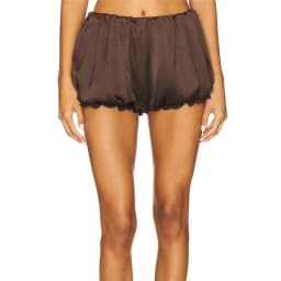Y2K Satin Lace Trim Bloomers Shorts Women Elastic Waist Soft Sleep Shorts Casual Solid Loungewear Coquette Pajama Bottoms