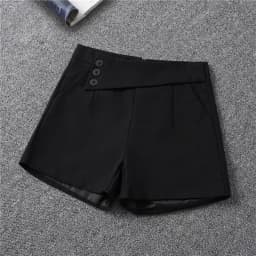 Elegant Office Lady's Black Shorts Matching Women's Wide Leg Shorts Chic Casual Loose Shorts 2025 Summer New Trend Female Pants