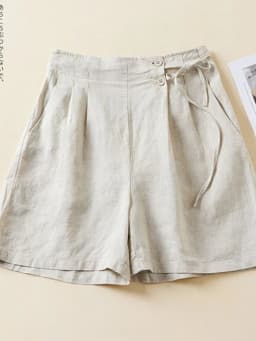 Women Casual Short Pants New Arrival 2023 Summer Vintage Style Solid Color Loose Comfortable Female Cotton Linen Shorts B2438