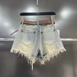 Short Jean Pants Woman Fringe Boxer Ripped Wide Denim Shorts for Women Y2k Vintage Outdoor Casual Streetwear Classic Trend 2025