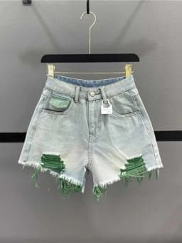 Korean Style Pink Hole Denim Shorts Women Summer New High Waist Raw Edge A-line Hot Girls Shorts Fashion Niche Slim Hot Pants