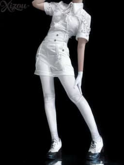 Lolita Prince Vintage Palace British High Waist Shorts Summer Button Metal Ring Pocket Short Solid Color Black White 2026