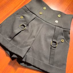 Lolita Prince Vintage Palace British High Waist Shorts Summer Button Metal Ring Pocket Short Solid Color Black White 2026