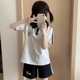 Japanese Bone Printing Casual Shorts for Women 2025 Patchwork High Waist Loose Wide Leg Pants Y2k Aesthetic Grunge Pantalones