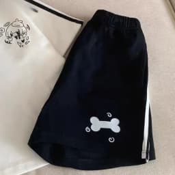Japanese Bone Printing Casual Shorts for Women 2025 Patchwork High Waist Loose Wide Leg Pants Y2k Aesthetic Grunge Pantalones