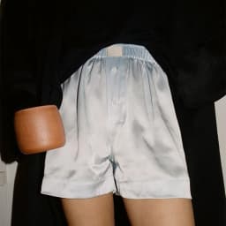 Gaono Women Satin Boxers Shorts Casual Buttons Elastic Waist Short Pants Streetwear Y2K Vintage Lounge Bottom Loose Shorts