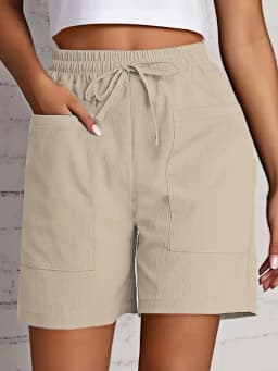 Women's High Waist 4 Inch Shorts Summer - Loose Fit Casual Shorts with Pockets, Solid Color Bermuda Shorts for Outfits