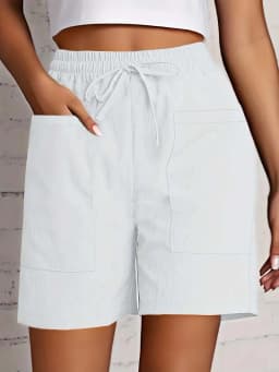 Women's High Waist 4 Inch Shorts Summer - Loose Fit Casual Shorts with Pockets, Solid Color Bermuda Shorts for Outfits