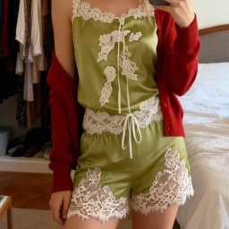 Women y2k Fairy Lace Trim Satin Sheer Shorts Elastic Waist Lace Patchwork Silk French Knickers Coquette Pj Shorts Slip Bottoms