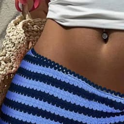 Xingqing y2k Micro Shorts Women Fashion Striped Elastic Waist Crochet Knit Low Rise Mini Shorts Summer Hot Pants Beach Wear
