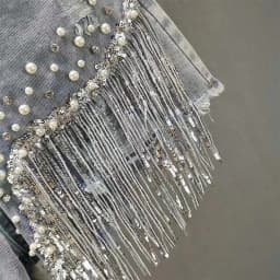 New 2026 Summer Women Heavy Beaded Rhinestone Shorts High Waist Sequin Tassel Ripped Wide Leg Hot Pants