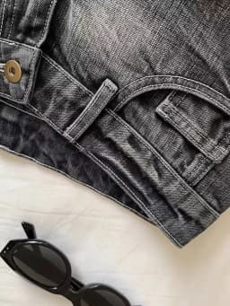 HOUZHOU Vintage Black Denim Shorts Women Sexy Gyaru Low Waist Shorts Female Y2k Punk Retro Summer Streetwear Short Jeans Slim Up