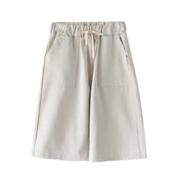 Women Summer Bermuda Shorts Cotton Wide-legged Leisure Trousers Large Size Loose Elastic Waist With Belt shorts 6XL 7XL 8XL