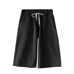 Women Summer Bermuda Shorts Cotton Wide-legged Leisure Trousers Large Size Loose Elastic Waist With Belt shorts 6XL 7XL 8XL