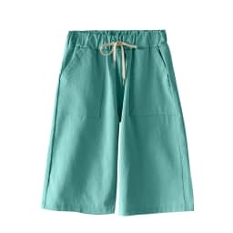 Women Summer Bermuda Shorts Cotton Wide-legged Leisure Trousers Large Size Loose Elastic Waist With Belt shorts 6XL 7XL 8XL