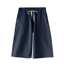 Women Summer Bermuda Shorts Cotton Wide-legged Leisure Trousers Large Size Loose Elastic Waist With Belt shorts 6XL 7XL 8XL