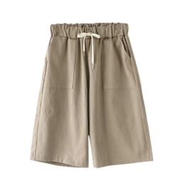 Women Summer Bermuda Shorts Cotton Wide-legged Leisure Trousers Large Size Loose Elastic Waist With Belt shorts 6XL 7XL 8XL