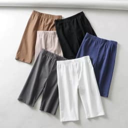 sexy women high waist elastic pure color slim Knee-Length biker shorts female