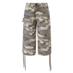 Y2K Cargo Jean Shorts Women Summer Camouflage Print Drawstring Low Rise Baggy Denim Shorts Casual Jorts Streetwear