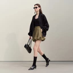 Amii Women's Shorts 2026 Autumn New Pleated Strap Paper Bag Waist Casual Shorts Women's Solid Color Versatile Pants 12641037