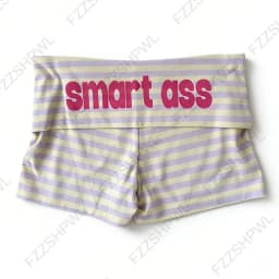 Women's Y2K Aesthetic Striped Mini Shorts Sexy Slim Casual High-Waisted Print Hot Pants Harajuku Vintage Hotties Summer Bottoms