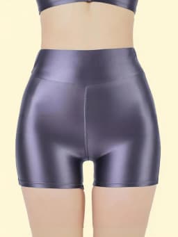 Shiny Glossy Smooth Shorts Plus Size Sexy Yoga Fitness Hot Slim Fashion Women Shorts 2025 New Fashion Sweet Oiliness ELS1