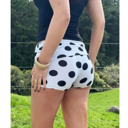Women Summer y2k Vintage Fold Over Skinny Micro Shorts Polka Dot Print Low Waist Casual Going Out Shorts Streetwear