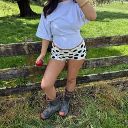Women Summer y2k Vintage Fold Over Skinny Micro Shorts Polka Dot Print Low Waist Casual Going Out Shorts Streetwear