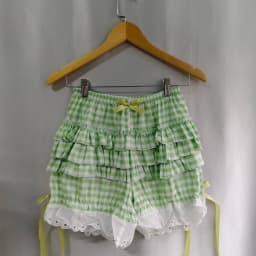 Kimotimo Green Plaid Bow Skirt Shorts Women Elastic Waist Slim Ift Short Pants Japanese Kawaii Versatile Y2k Aesthetic Clothes